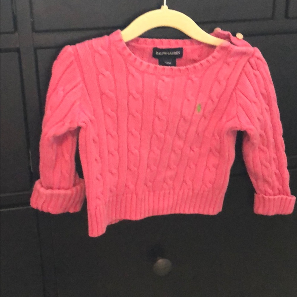 18M Ralph Lauren pink cable knit Sweater